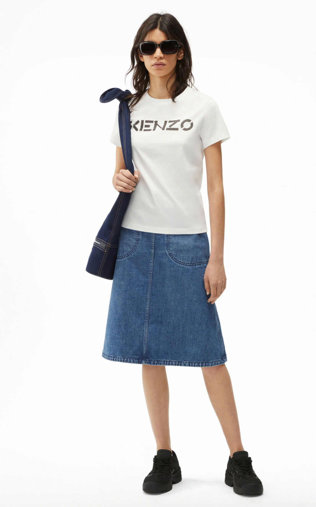 Kenzo Logo T Shirt White For Womens 2485JREDV